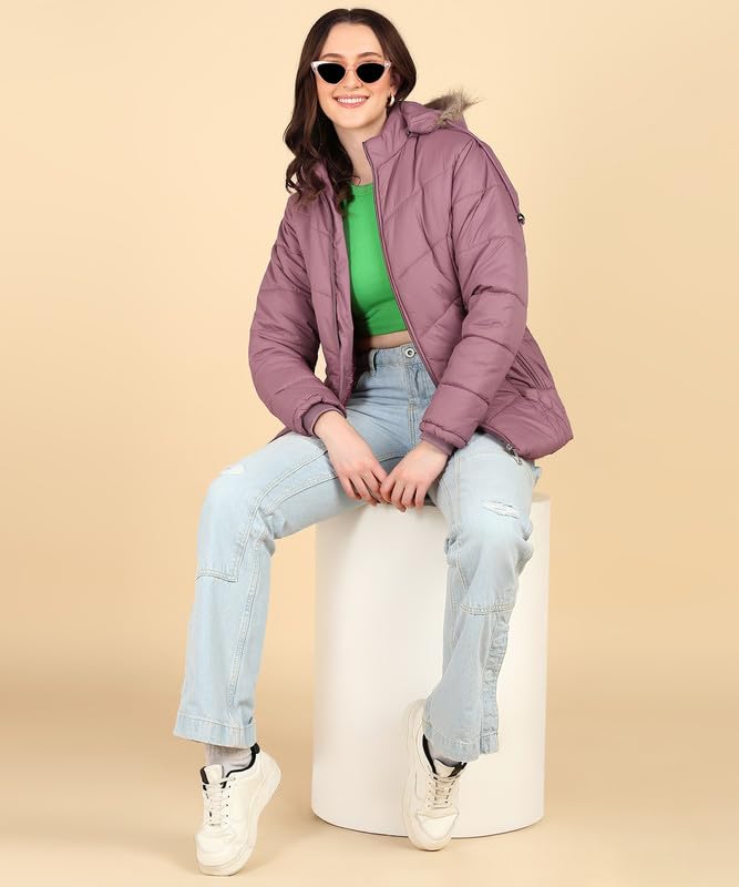 ELLIPSE Nylon Full Sleeve Solid Casual Fashionable And Stylish Winter Jacket For Women's - Image 3
